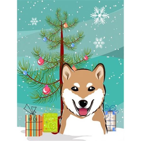 PATIOPLUS Christmas Tree And Shiba Inu Flag Garden Size PA733058